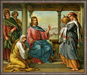 Jesús en la casa de Marta y María - Biblia, Nuevo Testamento de Unknown